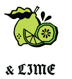 A stylized graphic of a green lime and lime slice with the text '& LIME' below it on a black background.
